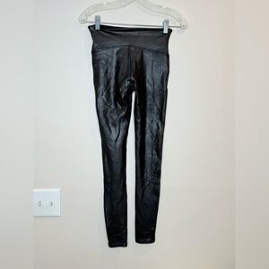 🔥Spanks Black Shimmer women’s Black Faux Leather Leggings🔥